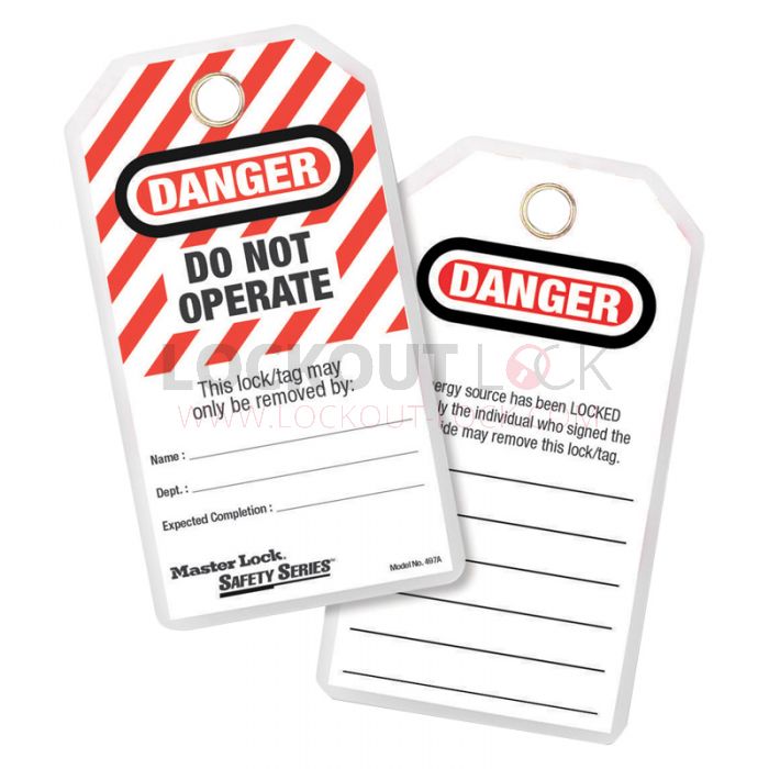 Masterlock 497A 12x Laminated Lockout Tags - 'Danger - Do Not Operate'