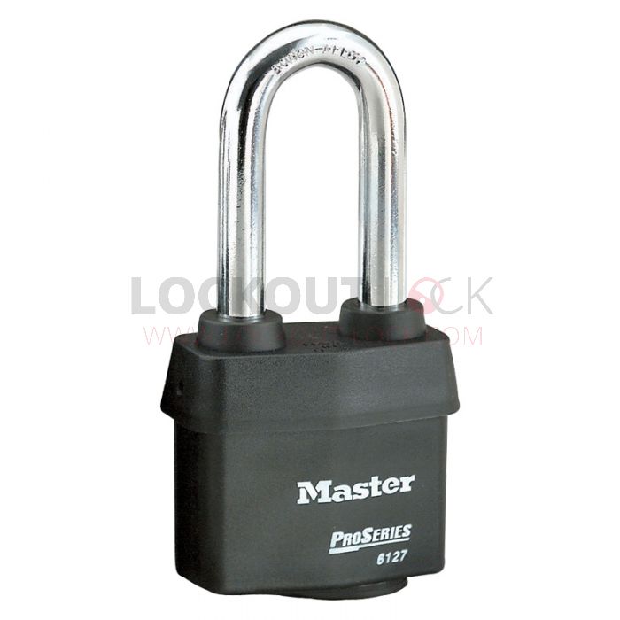 Masterlock 6127 Pro Series Padlock Long Shackle w/ Key Choice