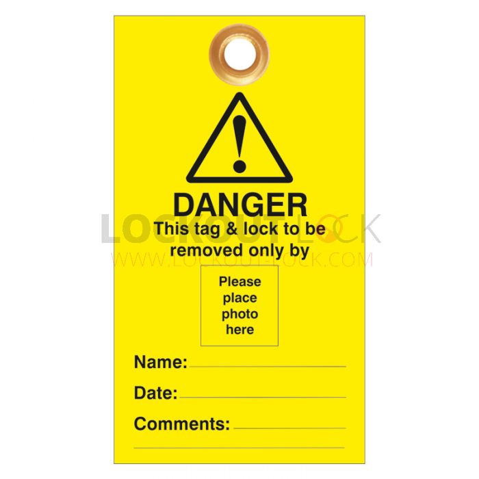 Danger This Tag and Lock to be Removed Only By Photo ID Pack of 10