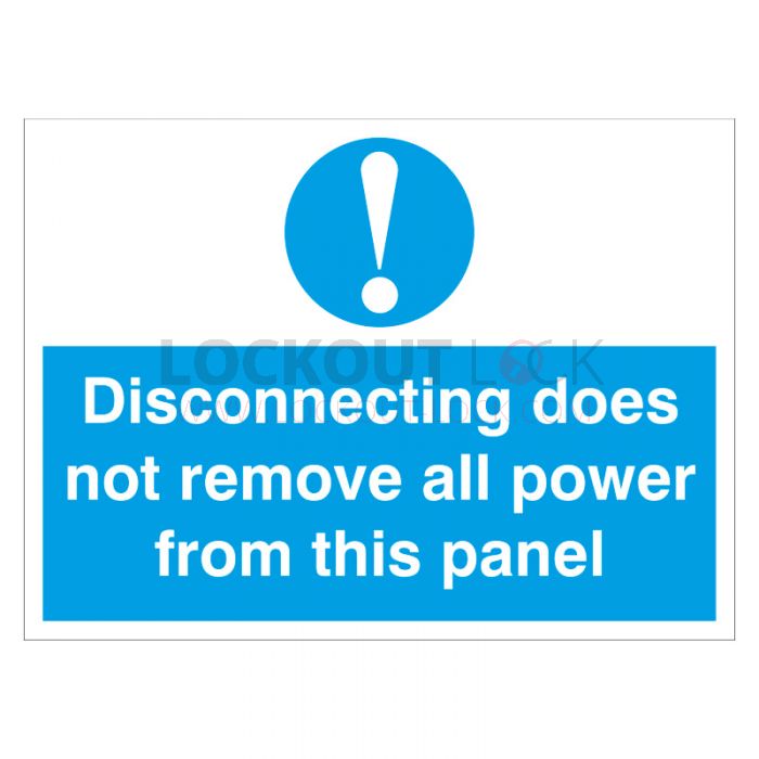 Disconnecting Does Not Remove All Power Self Adhesive Label 55 75mm 10