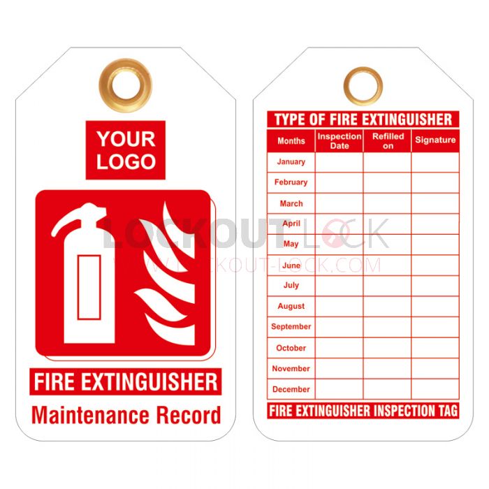 Fire extinguisher clearance safety tags