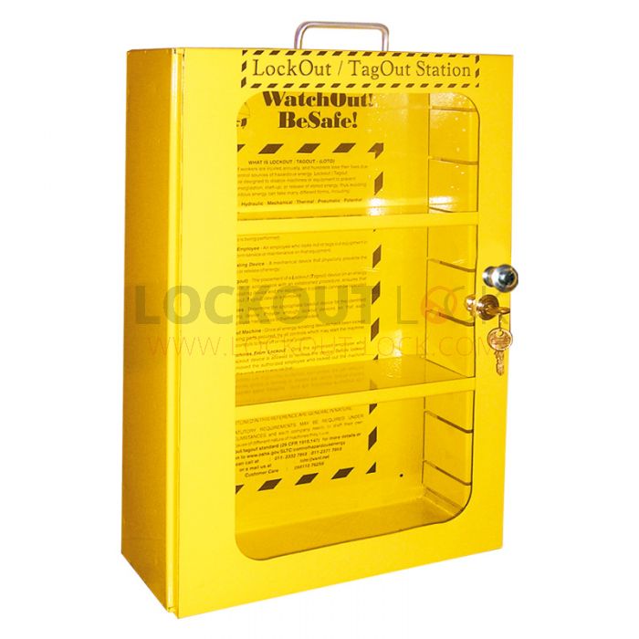 Lockout Metallic Storage Station Small 16 X 14 X 6 W Clear Window