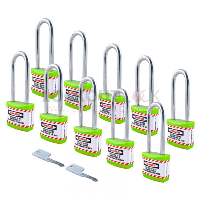 Jacket Padlock with Long Shackle - Key Alike