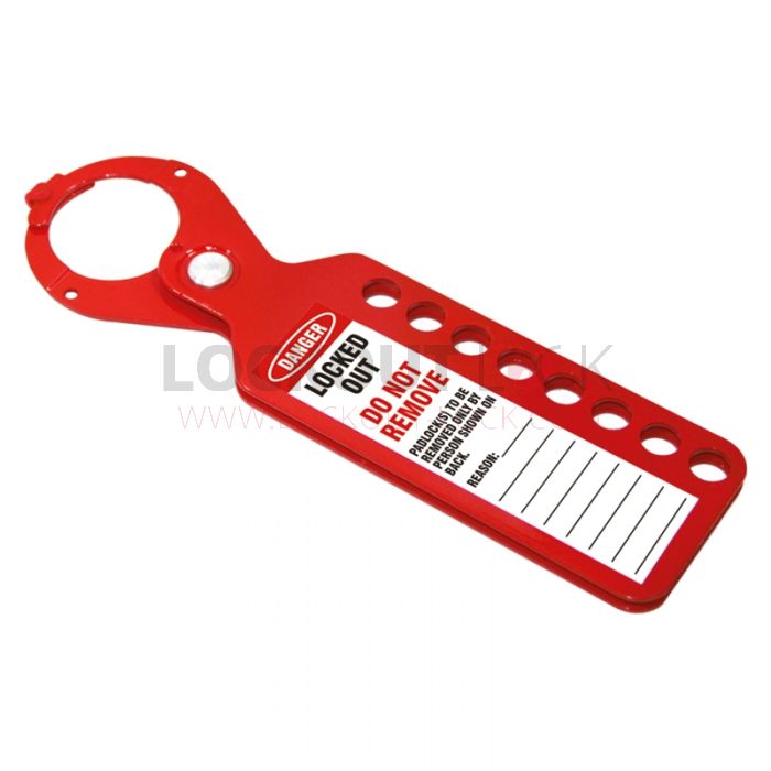 Lockout Hasp with Integrated Tag - 8 Hole, Double Locking