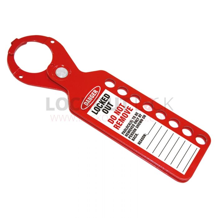 Lockout Hasp with Integrated Tag - 8 Hole, Single Locking