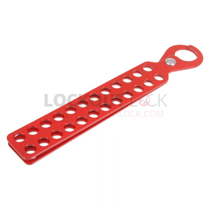Large Powder Coated Standard Tagout Hasp 24 Hole - Front