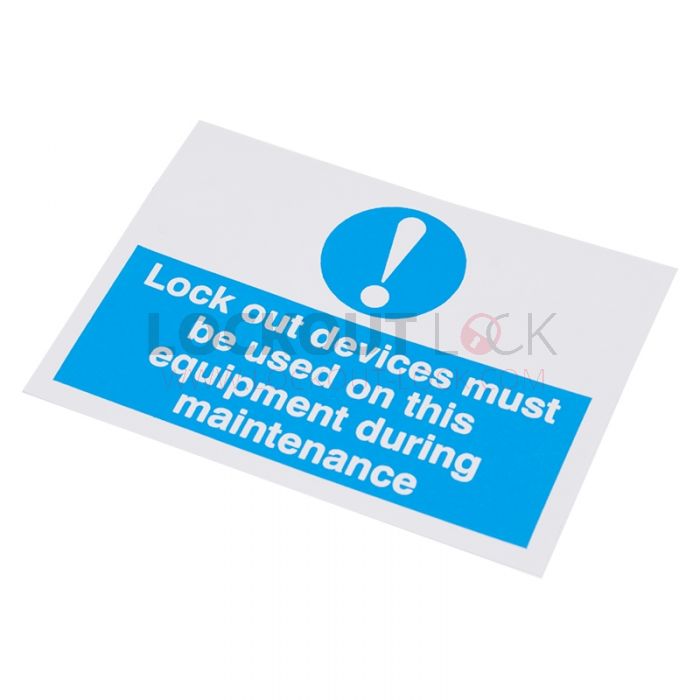 Lockout Devices Must Be Used Self Adhesive Label 55 X 75mm