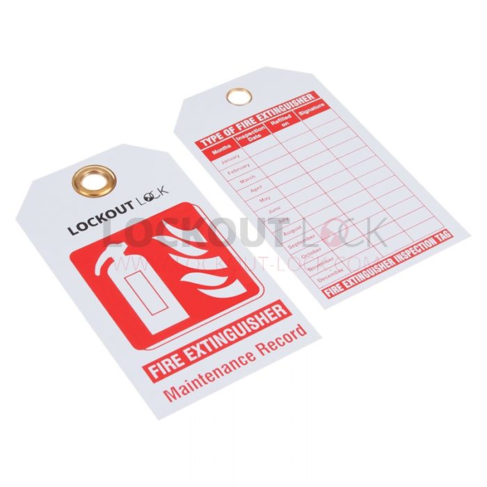 Fire Extinguisher Maintenance Tag with Company Logo
