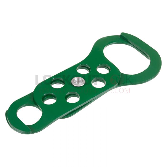 Powder Coated 6 Hole Scorpio Hasp Green - Back