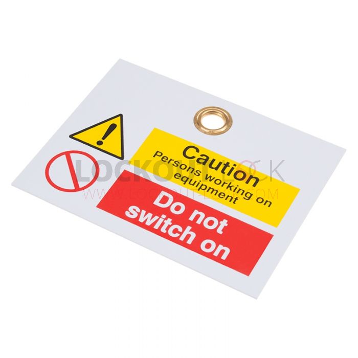 Reinforced PVC Caution Tags 200mm x 100mm