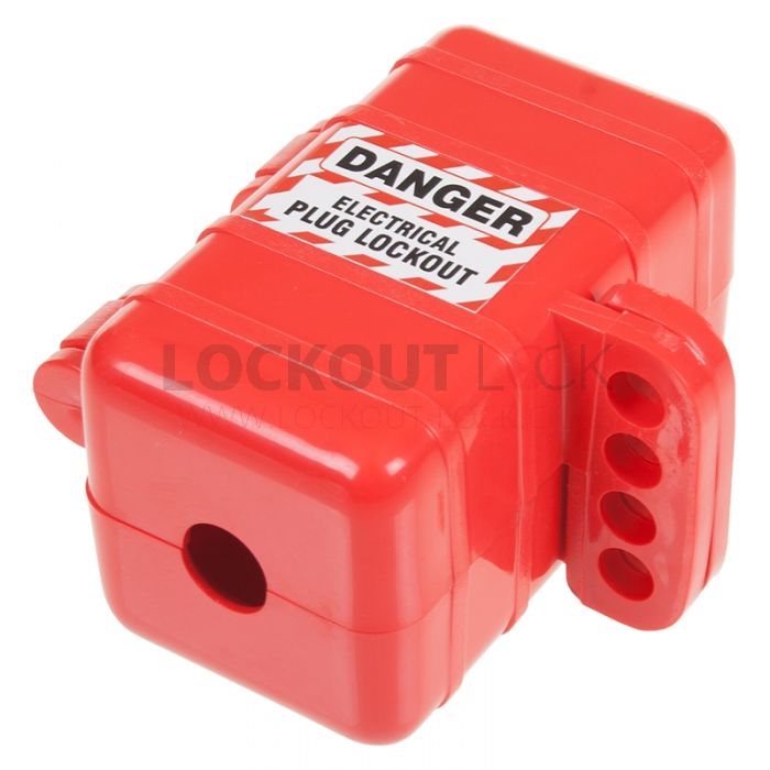Small Electrical Plug Lockout Box Single plug - Front angled