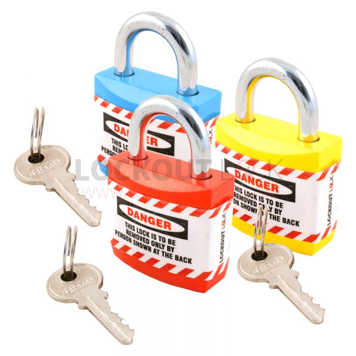 Jacket Lockout Lock with Regular Shackle Set of 3