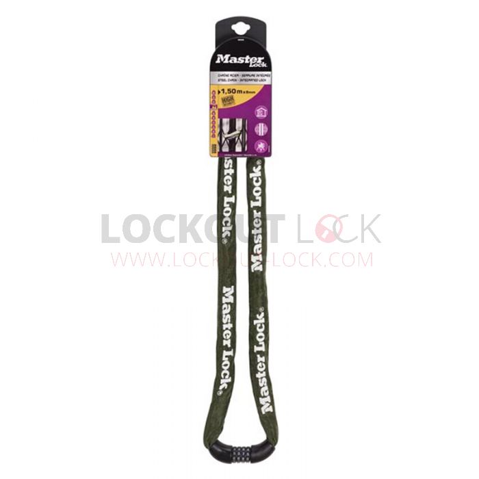 Masterlock 8028EURD Nylon/Steel Combination Locking Chain