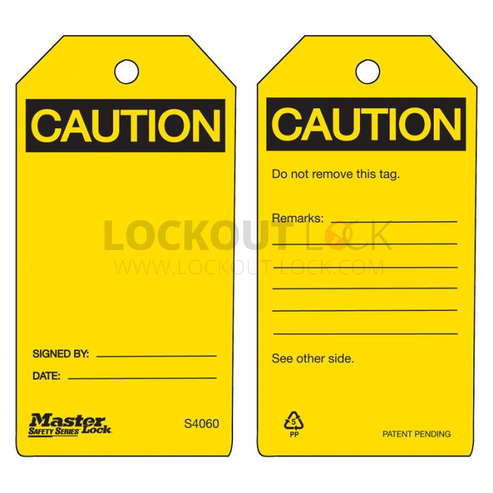 Masterlock S4060 Blank Tags - (Caution) x6 