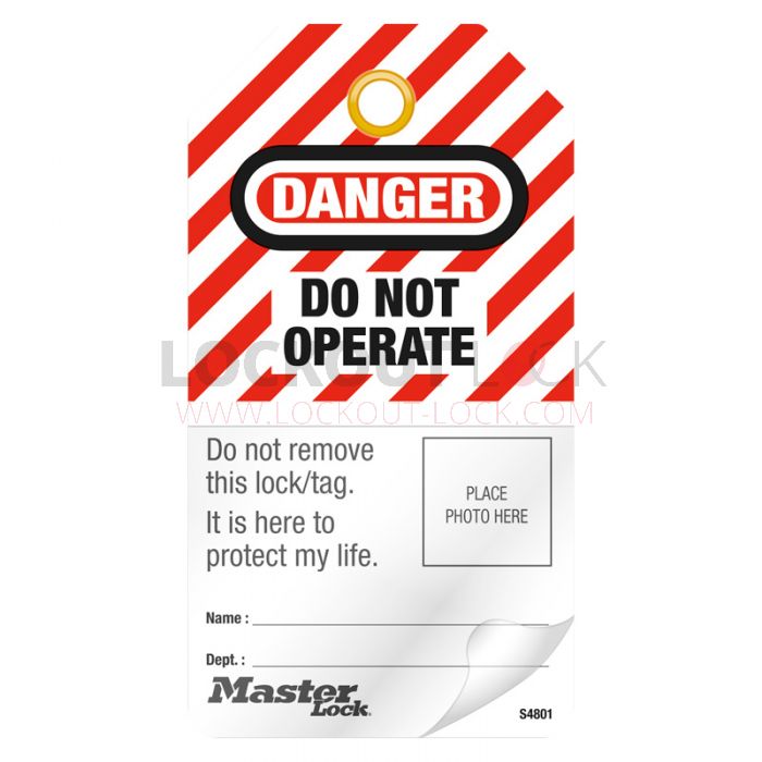 Masterlock S4801 Laminated Tags - US Danger Logo