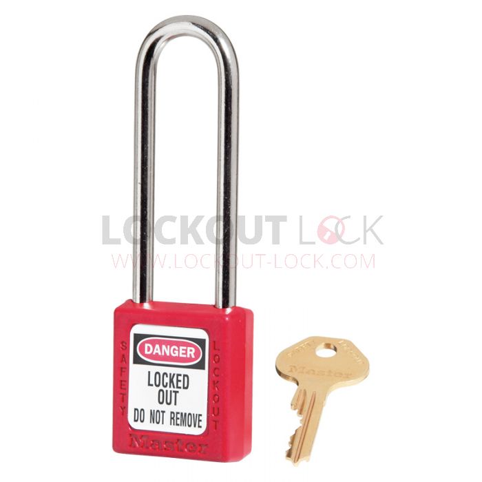 MasterLock 410LT Zenex Long Shackle Steel Padlock - Red