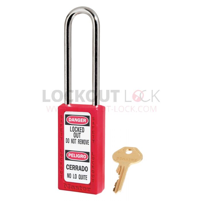 Masterlock 411LT Zenex Tall Long Shackle Padlock - Red