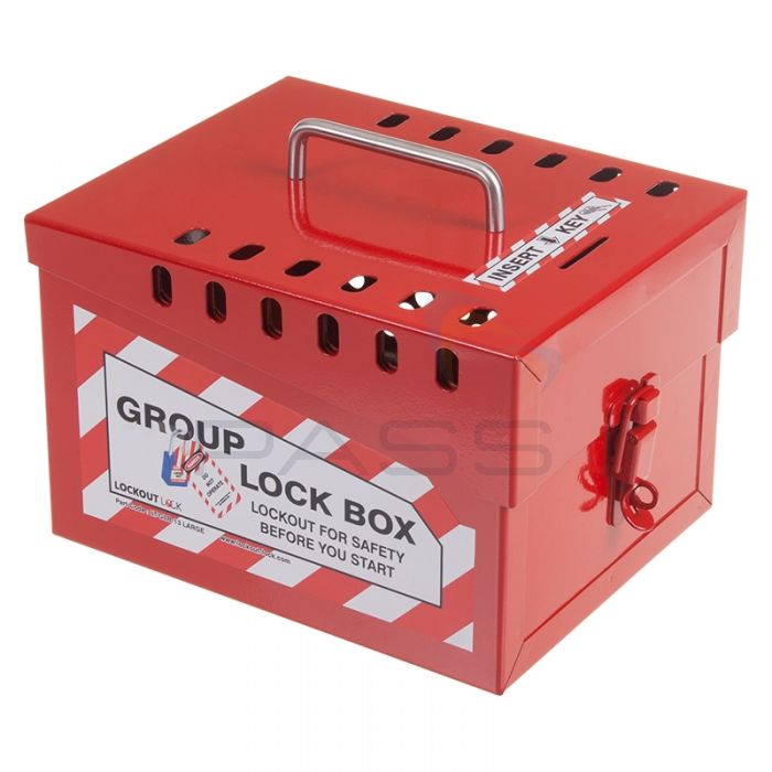 その他 lock box Large Red Portable Group Lockout Box - 12 Locks