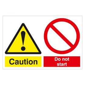 Large Lockout Sign - 'Caution, Do Not Start' - 450mm x 600mm