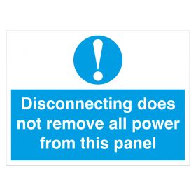 Disconnecting Does Not Remove All Power Self Adhesive Label 55 75mm 10