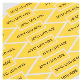 40 x Adhesive Labels - 'Apply LOTO Here'