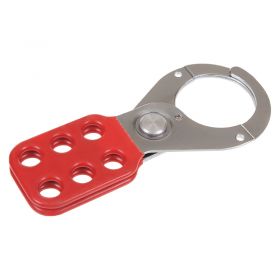 Red Premier Vinyl Lockout Hasp - 6mm Shackle Thickness, 6 Hole