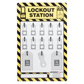 10 Lock Yellow/Black Shadow Lockout Board - W/ Optional Accessories