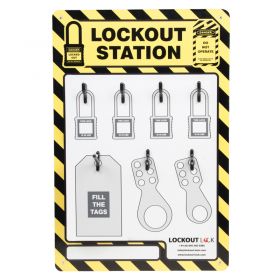 4 Lock Yellow/Black Shadow Lockout Board - W/ Optional Accessories