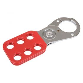 Small Red Vinyl-Coated Lockout Hasp - 5mm Shackle Diameter