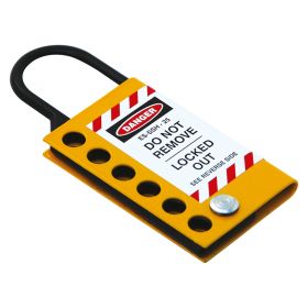 Heavy Duty Yellow/Black Lockout Hasp - 6 Hole