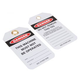 10 x Lockout Tags - 'Danger - This Machine Must Not Be Operated'