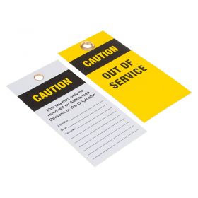 10 x Lockout Tags - 'Caution - Out of Service'