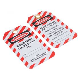 Electricians Blocking Tag Pack of 10