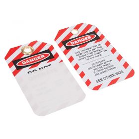 10 x Lined Lockout Tags - 'Danger - My Life is On The Line'