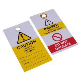 Yellow Exclamation Caution Tag Pack of 100 1