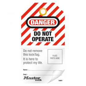 Masterlock S4801 Laminated Tags - US Danger Logo (12 Included)