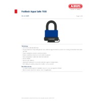 ABUS 70IB Aqua Safe Padlock - Datasheet