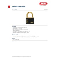 ABUS T84MB Nautic Brass Padlocks - Datasheet