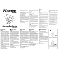 Master Lock 1488EURDAT Garage Door Security Kit - Instruction Sheets