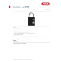 ABUS 158KC Combination Lock - Datasheet